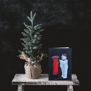 Cartão Carta do Boneco de Neve para a Pintura de Papai No