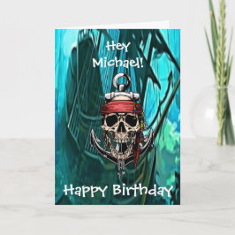 Cartão Carta do Capitão do Navio Fantasma Caveira Pirata