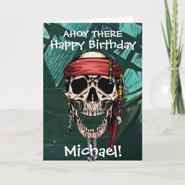 Cartão Carta do Crânio do Capitão Fantasma Pirata Osso Na (Frente)