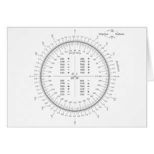 Cartão Carta do trigonometria da conversão do grau e do