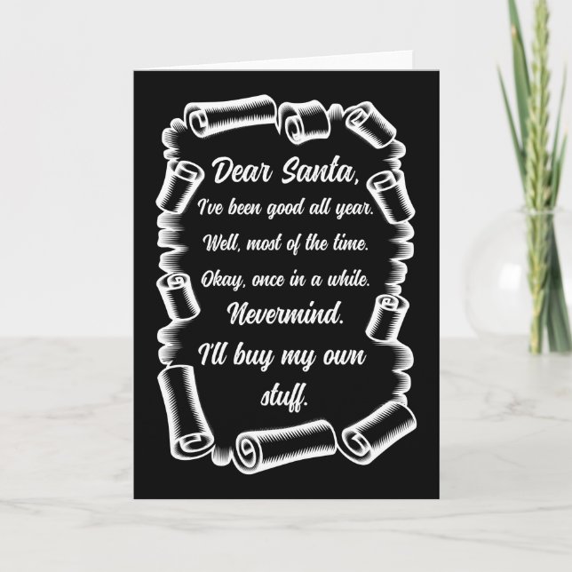 Cartão Carta Engraçada aos Papais noeis presentes de Nata (Frente)