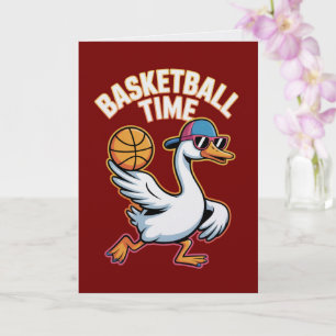 Cartão Carta Esportiva do Patinho do Tempo do Basquete