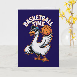 Cartão Carta Esportiva do Patinho do Tempo do Basquete