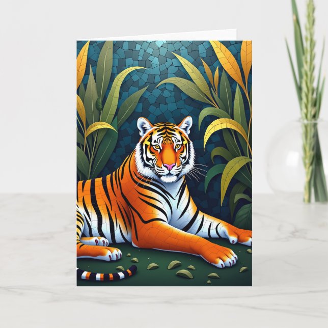 Cartão Carta Felina Listrada da Selva (Frente)