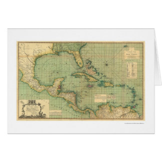 Cartão Carta geral das Índias Ocidentais por Speer 1796