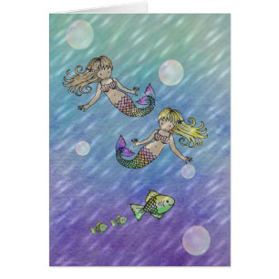 Cartão Carta Little Mermaids por Molly Harrison