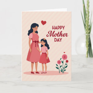 Cartão Carta Mãe Coração Carmesim