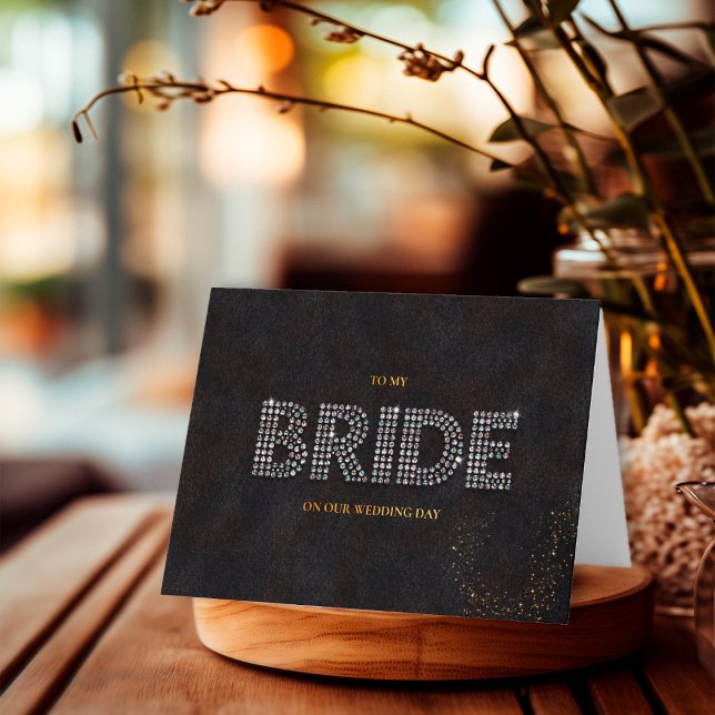 Cartão Carta Preta e Dourada à Minha Noiva no Dia do Casa (Criador carregado)