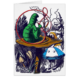 Cartão Cartão: Alice no País das Maravilhas Caterpilar e 