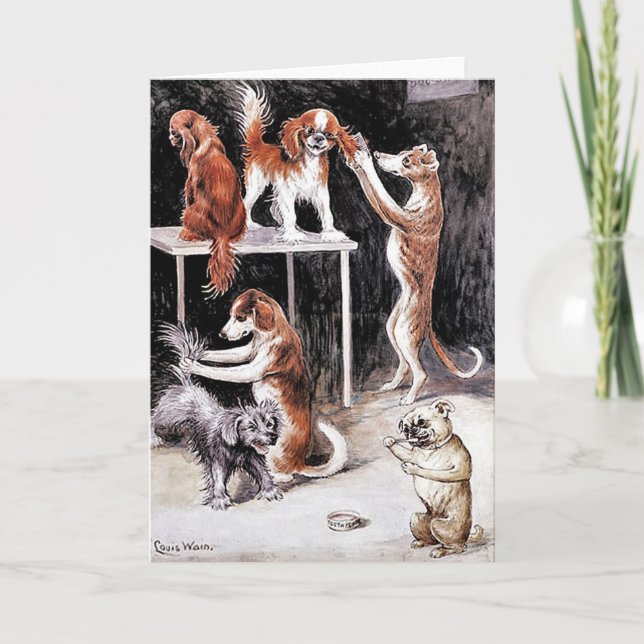 Cartão Cartão: Cachorros em chamas (Frente)