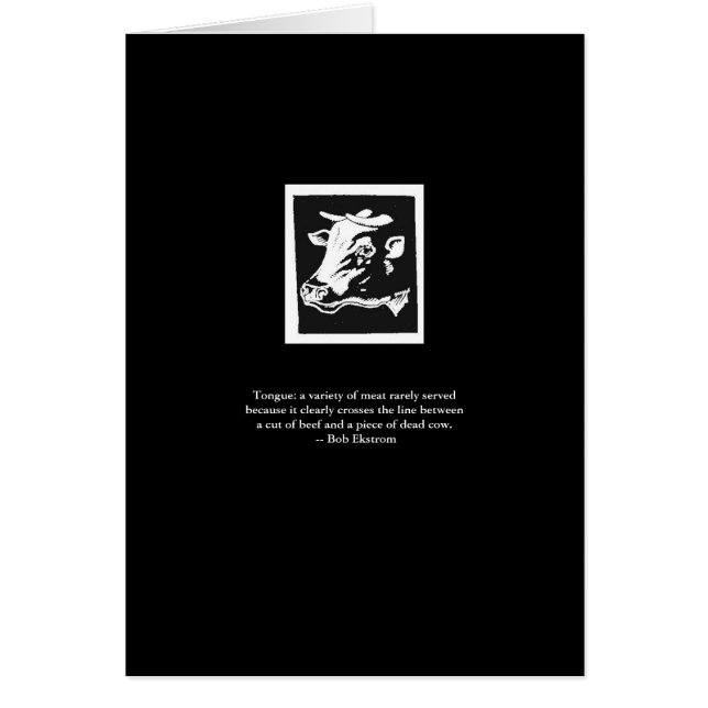 Cartão cartão: corte de carne/vaca inoperante (Frente)