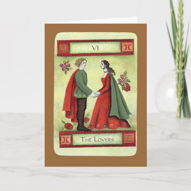 Cartão "Cartão de tarot dos amantes" (Frente)