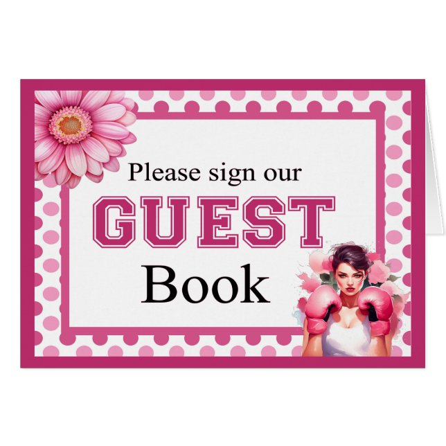 Cartão Cartão-guia de câncer da mama, rosa e Bonito (Frente horizontal)