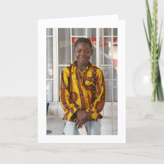 Cartão Cartão, "menino em um amarelo, vermelho, e camisa