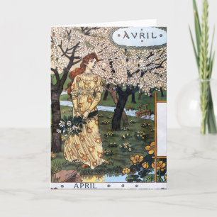 Cartão Cartão: Mês de Abril - Avril