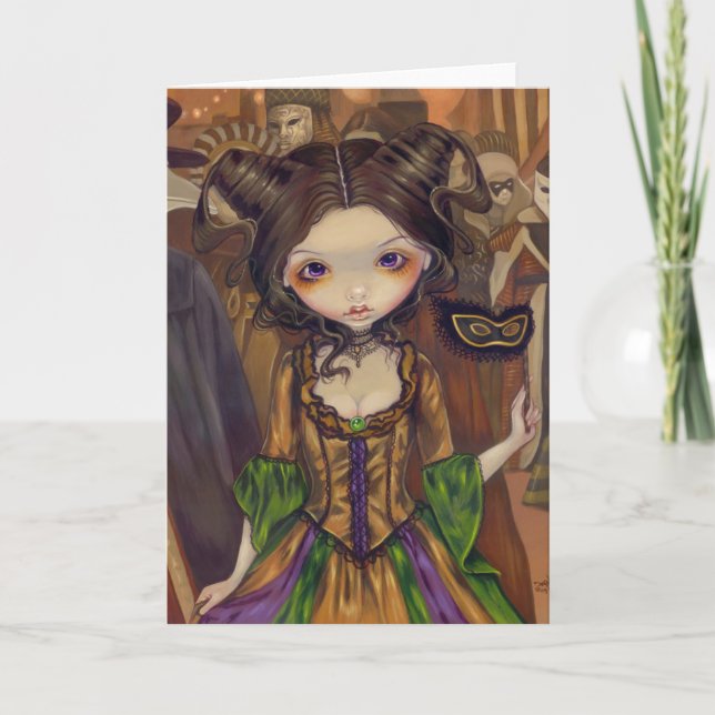 Cartão "Cartão na bola de mascarada" (Frente)