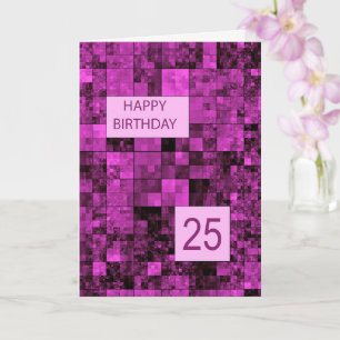 Cartão Cartão-Padrão Rosa de Aniversário de 25