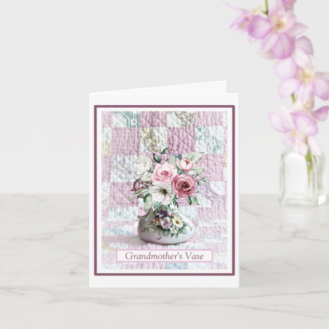 Cartão Cartão; Pensamento dobrado do vaso da sua avó (Orquídea)