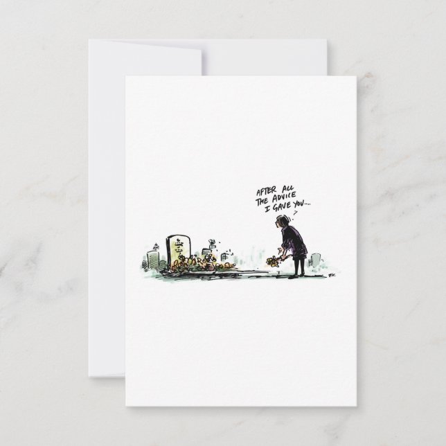 Cartão Cartão-postal de Cancer Engraçado com Aviso Médico (Frente)