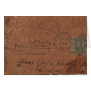 Cartão Cartão-postal de Couro Antigo com Vazio de Ocasi