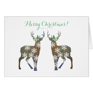 Cartão Cartão-postal de Natal Deer Merry