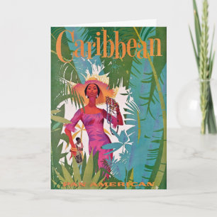Cartão Cartão-postal de Viagem de Caribe de  de linha aér
