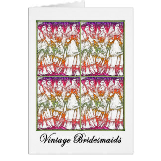 Cartão Cartão: Vintage Bridesmaids modernizado