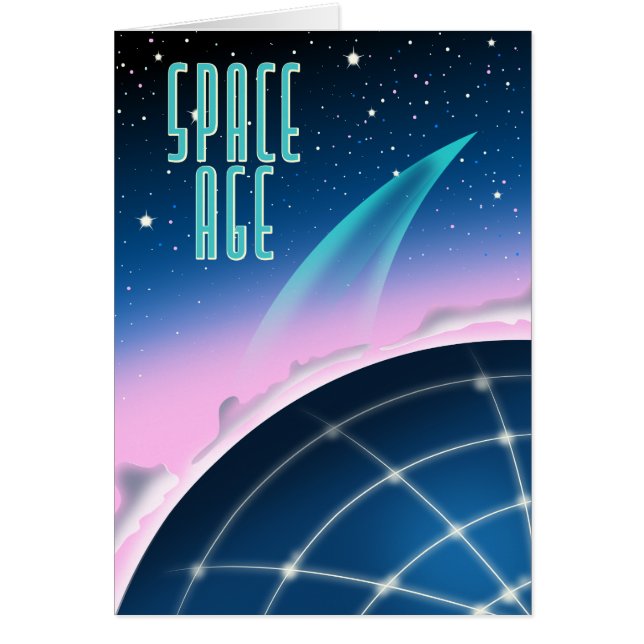 Cartão cartaz da corrida espacial dos anos 80 (Frente)