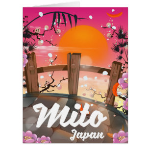 Cartão Cartaz da flor de Mito Japão