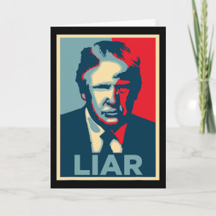 Cartão Cartaz de Esperança Anti Trump Obama Mentiroso 