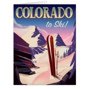 Cartão Cartaz de esqui do Colorado - EUA pôster esportivo