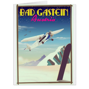 Cartão Cartaz de esqui em Bad Gastein Áustria