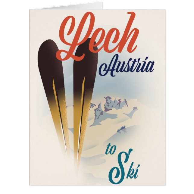 Cartão Cartaz de esqui Lech Áustria (Frente)