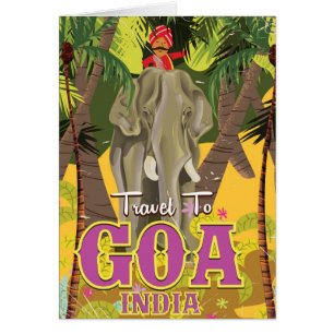Cartão Cartaz de férias indiano do elefante de Goa