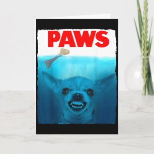 Cartão cartaz de filme fofo de patas de cachorro Chihuahu
