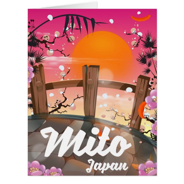 Cartão Cartaz de flor de Mito Japão. (Frente)