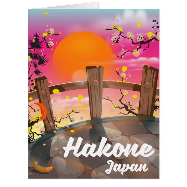 Cartão Cartaz de flores de Hakone Japão. (Frente)