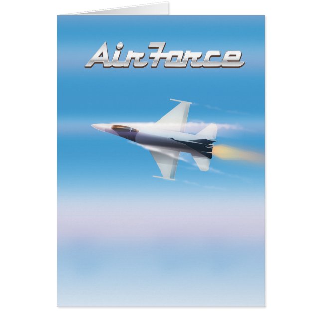 Cartão Cartaz de Jato da Força Aérea (Frente)
