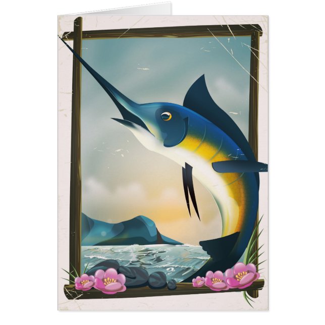 Cartão Cartaz de pesca (Frente)