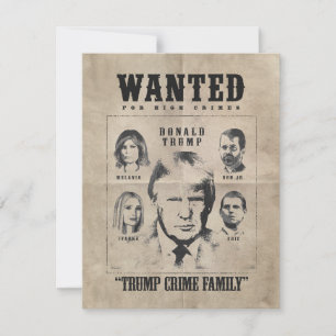 Cartão Cartaz de Procura: Família Criminosa Trump