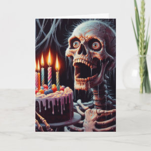 Cartão Cartaz de saudação de aniversário dobrado pelo esq