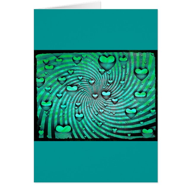 Cartão Cartaz De Saudação De Corações (Frente)