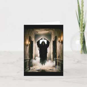 Cartão Cartaz de terror de rosto assustador mãos coração