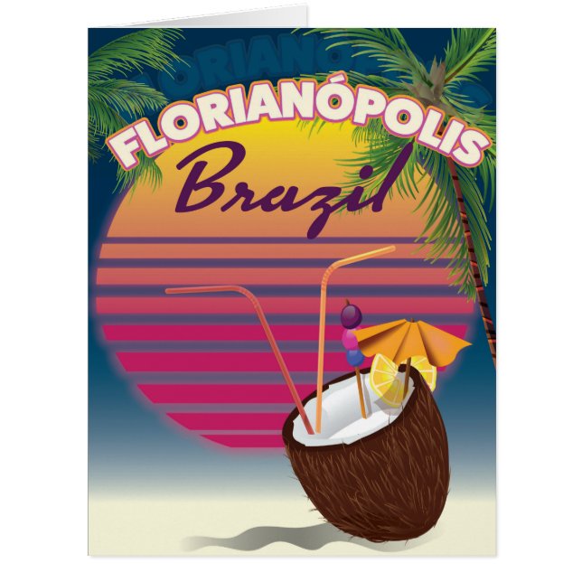 Cartão Cartaz de viagem brasileiro Florianópolis (Frente)