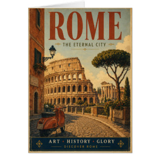 Cartão Cartaz de Viagem Cidade Eterna Roma