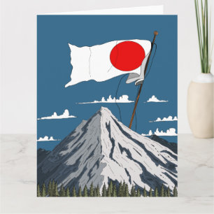 Cartão Cartaz de viagem da bandeira japonesa