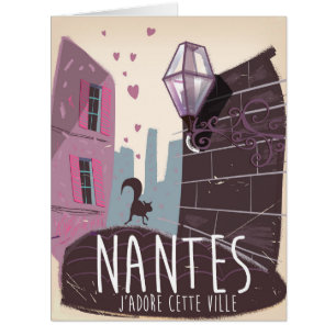 Cartão cartaz de viagem da cidade de Nantes França
