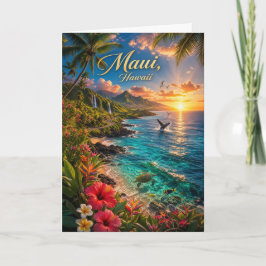 Cartão Cartaz de Viagem da Costa Tropical do Maui Havaí