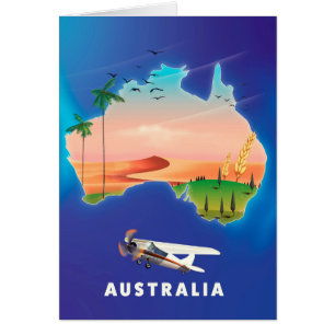 Cartão Cartaz de viagem de férias na Austrália