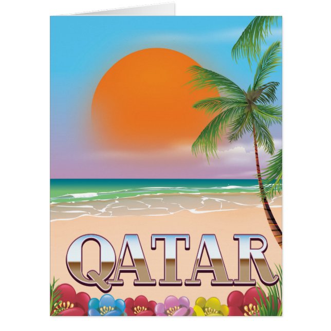 Cartão cartaz de viagem do Catar (Frente)